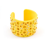 Queen Yellow Jewelry Statement Yellow Studs Beaded Cuff Bold Fashion Accessories Royal Jewelry for Women Glamorous Bead Jewelry Elegant Yellow Fashion Jewelry Unique Crown Jewelry Eye-Catching Beaded Accessories Regal Yellow Cuff Luxury Beaded Jewelry High Fashion Jewelry for Women Yellow Gemstone Jewelry Show-Stopping Jewelry Pieces Exclusive Designer Jewelry Handcrafted Statement Cuff