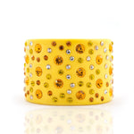 Queen Yellow Jewelry Statement Yellow Studs Beaded Cuff Bold Fashion Accessories Royal Jewelry for Women Glamorous Bead Jewelry Elegant Yellow Fashion Jewelry Unique Crown Jewelry Eye-Catching Beaded Accessories Regal Yellow Cuff Luxury Beaded Jewelry High Fashion Jewelry for Women Yellow Gemstone Jewelry Show-Stopping Jewelry Pieces Exclusive Designer Jewelry Handcrafted Statement Cuff