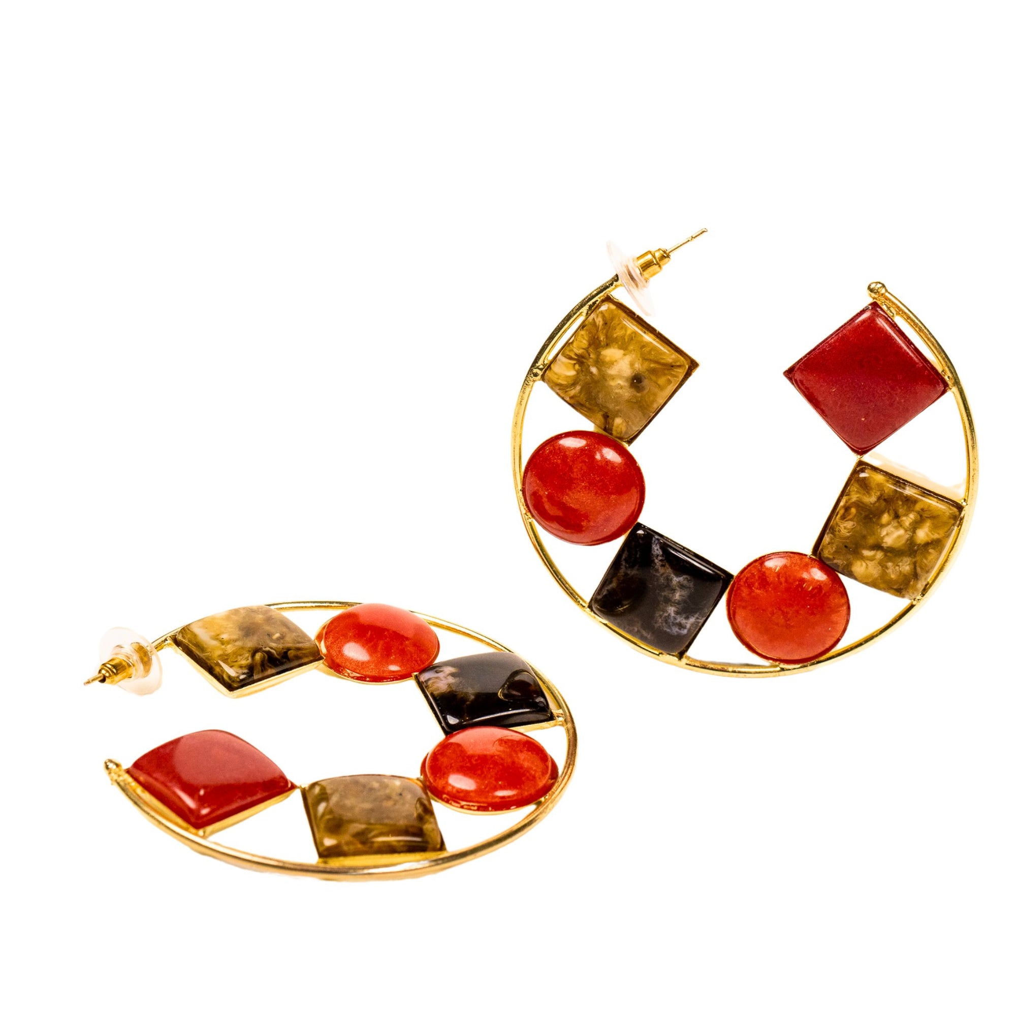 Raimi Gemstone Hoops - Autumn,Earrings, Sassy Jones,