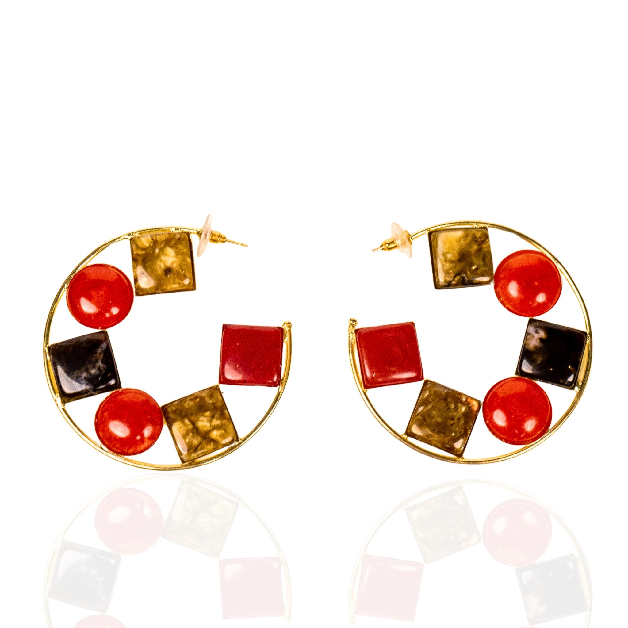 Raimi Gemstone Hoops - Autumn,Earrings, Sassy Jones,