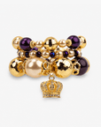 Reign Champagne Pearl 3pc Stretch Charm Bracelet Stack,Bracelets, Sassy Jones,