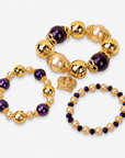 Reign Champagne Pearl 3pc Stretch Charm Bracelet Stack,Bracelets, Sassy Jones,