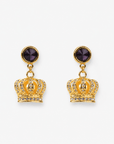 Reign Pavé Crown Purple Gemstone Dangle Earrings,Earrings, Sassy Jones,