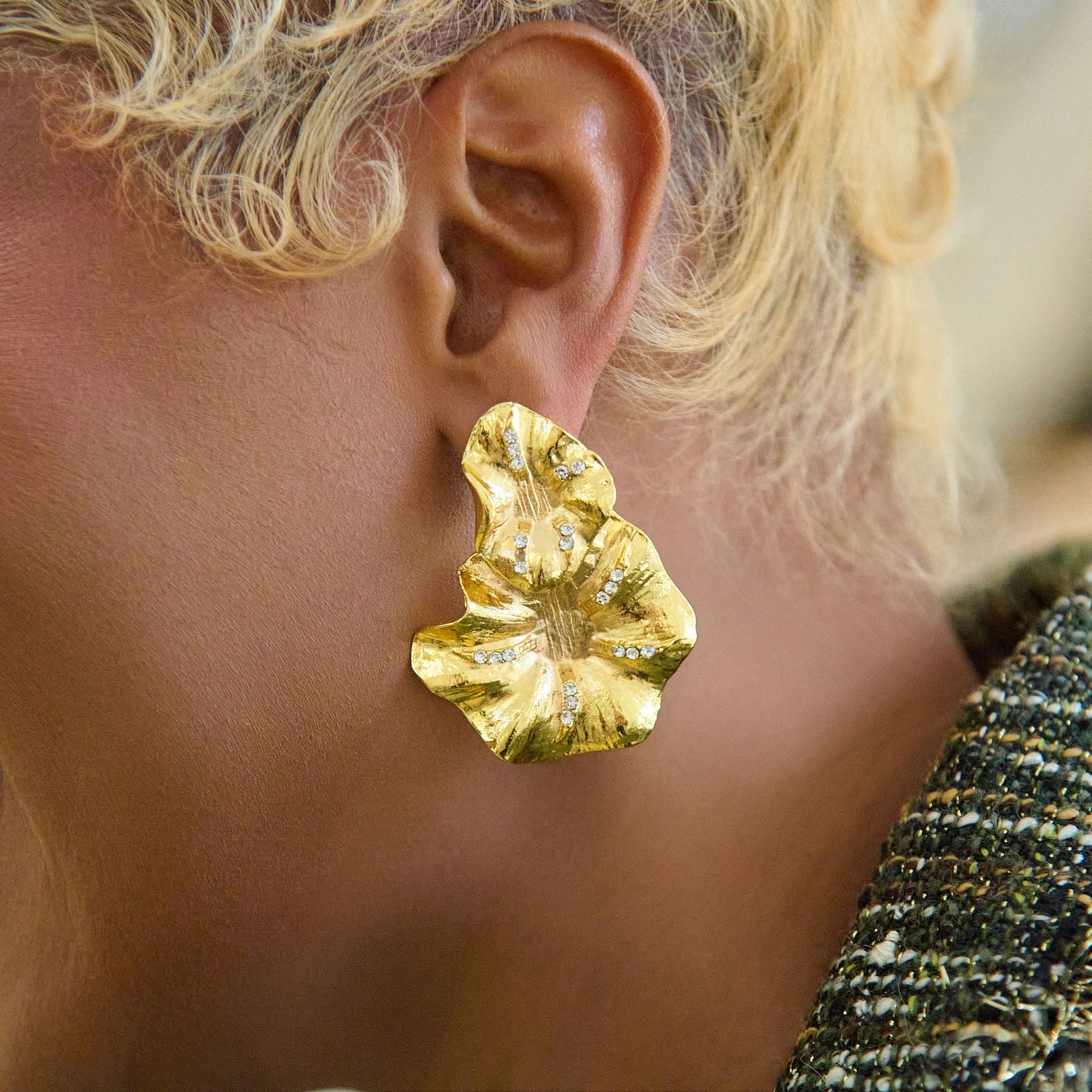 Rosa Dangles - Gold,Earrings, Sassy Jones,