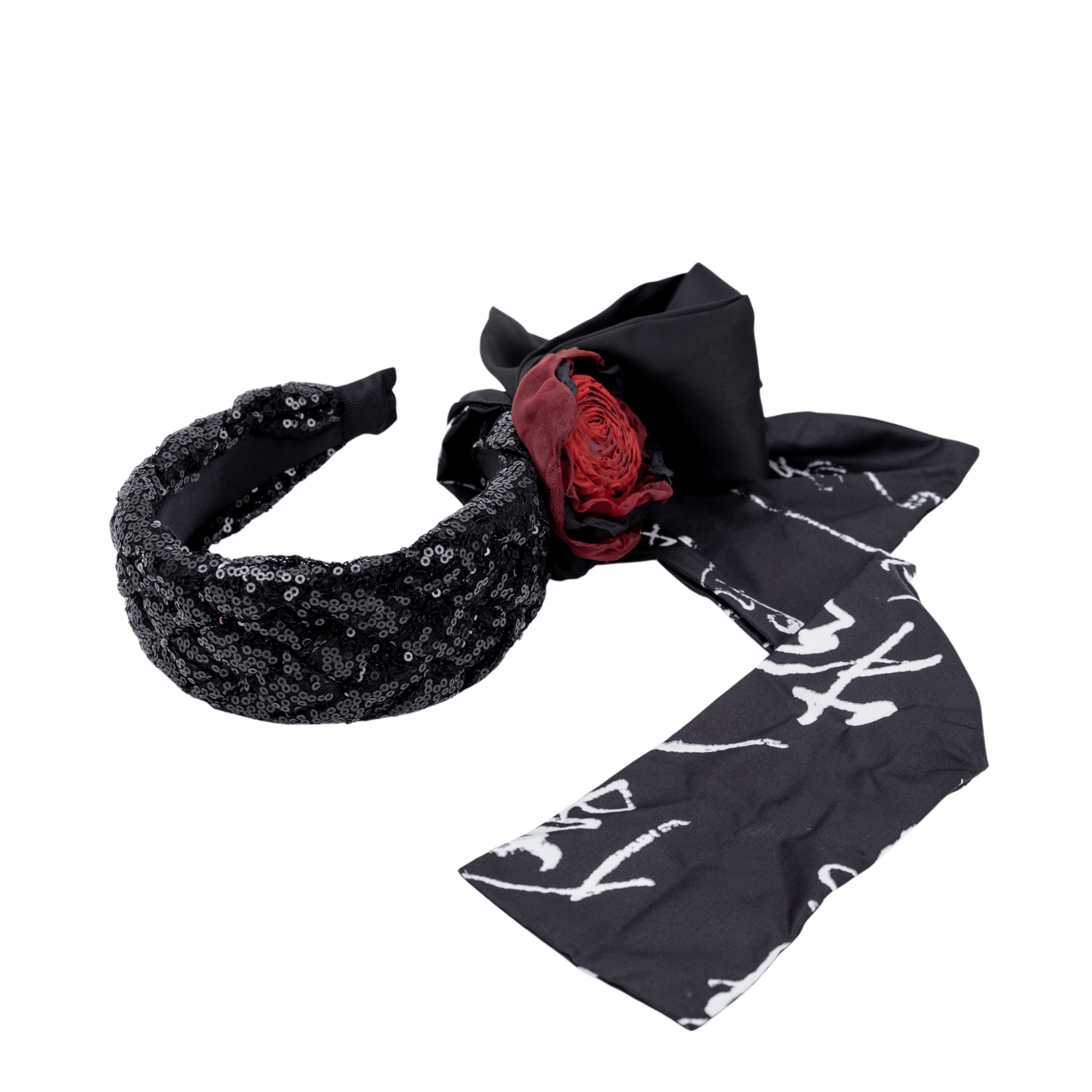 Rosalie Sequin Headband - Black,Headbands, Sassy Jones,