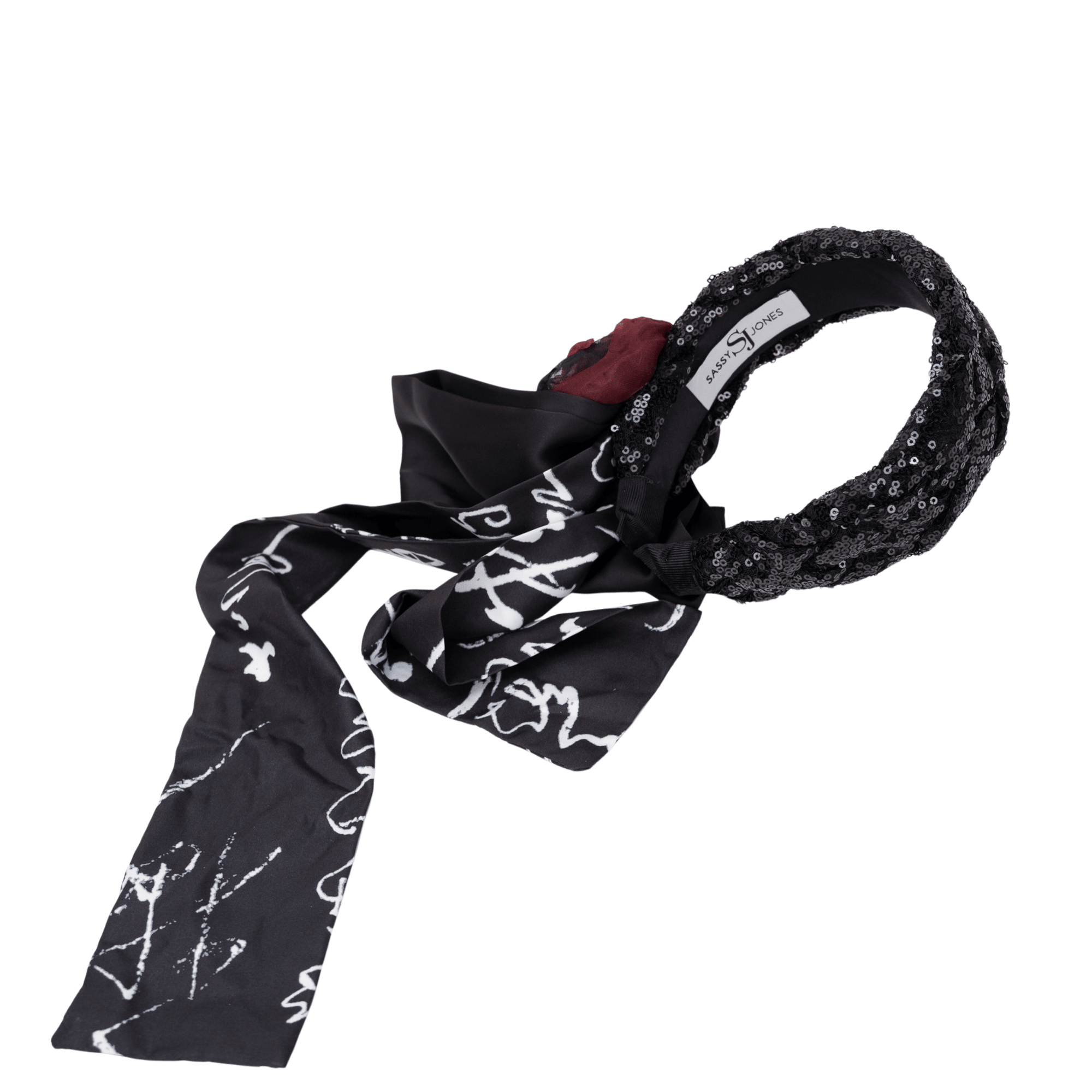 Rosalie Sequin Headband - Black,Headbands, Sassy Jones,