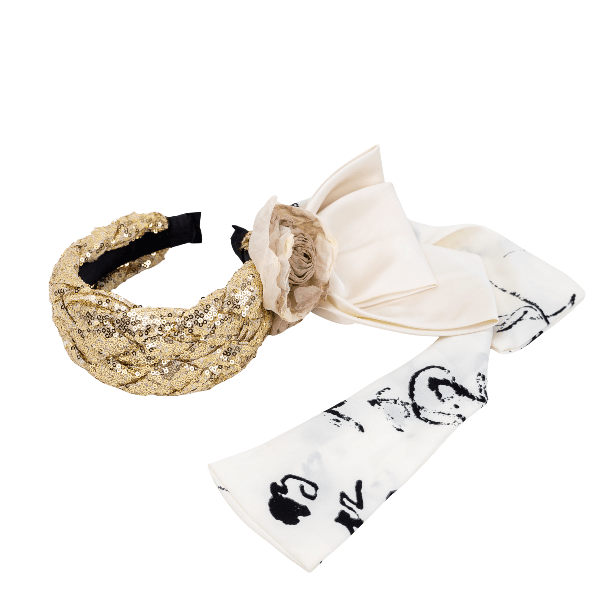 Rosalie Sequin Headband - Gold,Headbands, Sassy Jones,