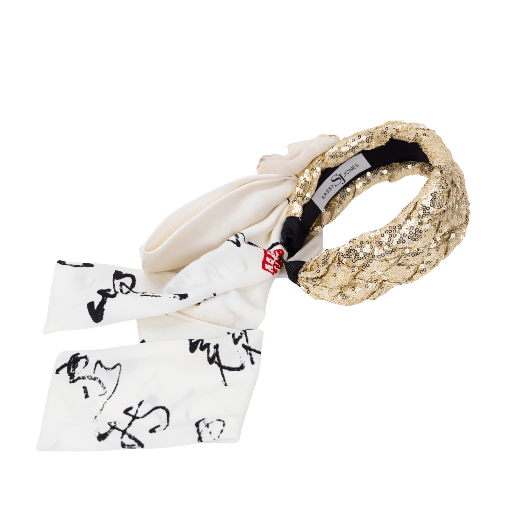 Rosalie Sequin Headband - Gold,Headbands, Sassy Jones,