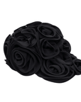 Rosette Ruffle Chiffon Cap - Onyx Bloom,Hat, Sassy Jones,