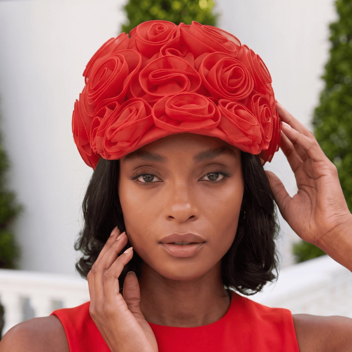 Drose Cap Amelia Flower Cap - Black | Sassy Jones