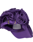 Rosette Ruffle Chiffon Cap - Royal Purple,Hat, Sassy Jones,