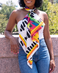 Samba Giraffe Luxe Scarf 33” X 33”,Scarves, Sassy Jones,