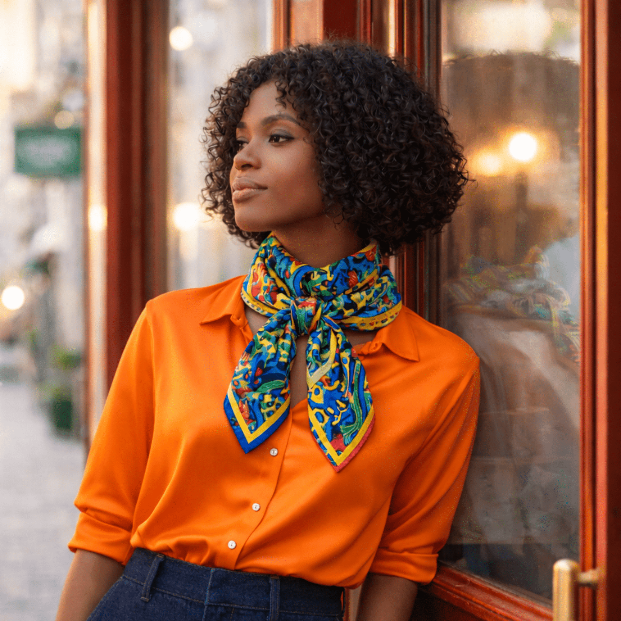 luxury scarves for women, square fashion scarf, statement scarf accessory, boutique scarves, modern women’s accessories, designer-style scarves, versatile scarves, fashion scarves for outfits, chic women’s scarves