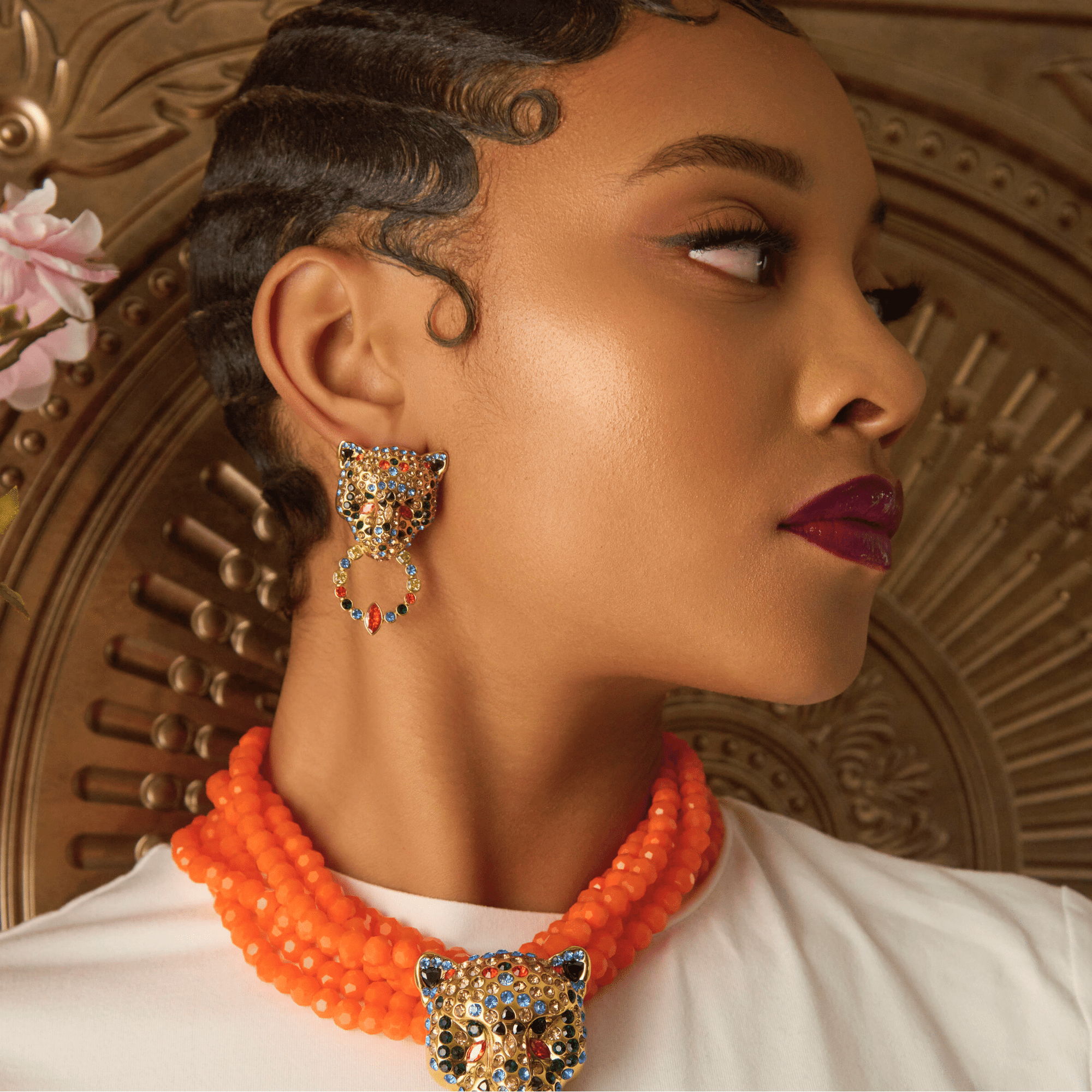 Sasha Jaguar Crystal Earrings,Earrings, Sassy Jones,