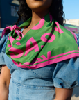 Sassy City Scarf 33" x 33" - Pink/Green,Scarves, Sassy Jones,
