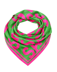 Sassy City Scarf 33" x 33" - Pink/Green,Scarves, Sassy Jones,