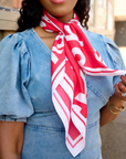 Sassy City Scarf 33" x 33" - Red/White,Scarves, Sassy Jones,
