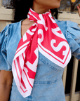 Sassy City Scarf 33" x 33" - Red/White,Scarves, Sassy Jones,