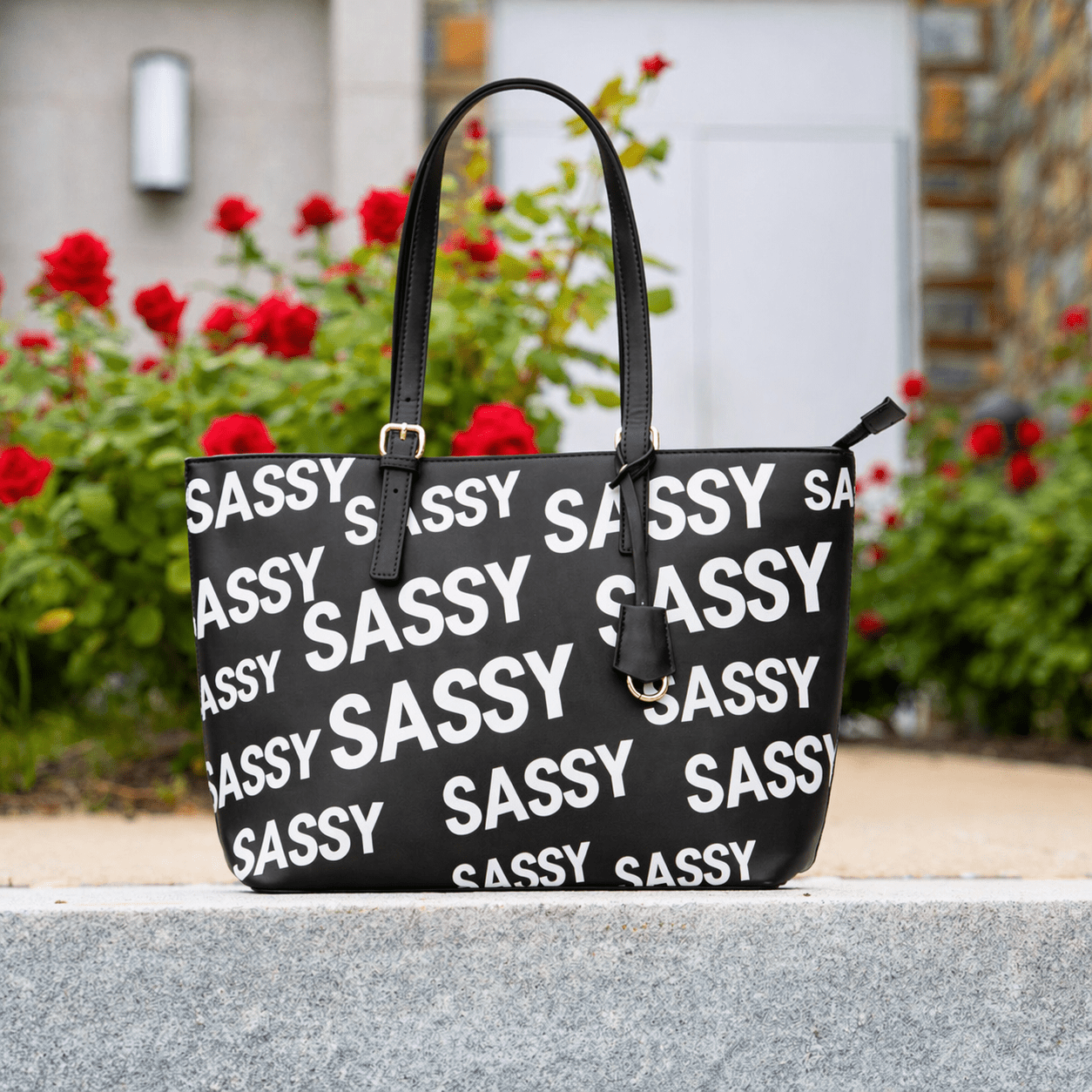 Sassy City Tote - Black/White,Handbags, Sassy Jones,