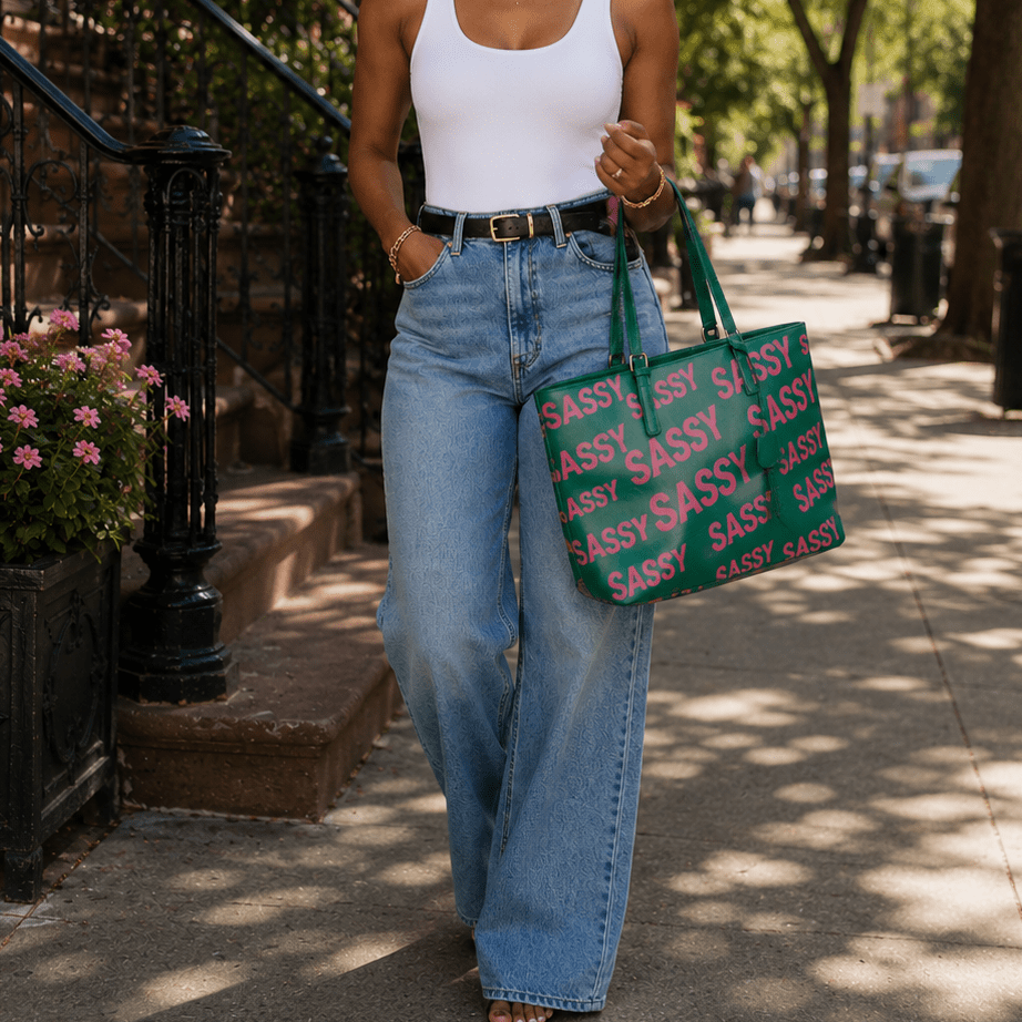Sassy City Tote - Pink/Green,Handbags, Sassy Jones,