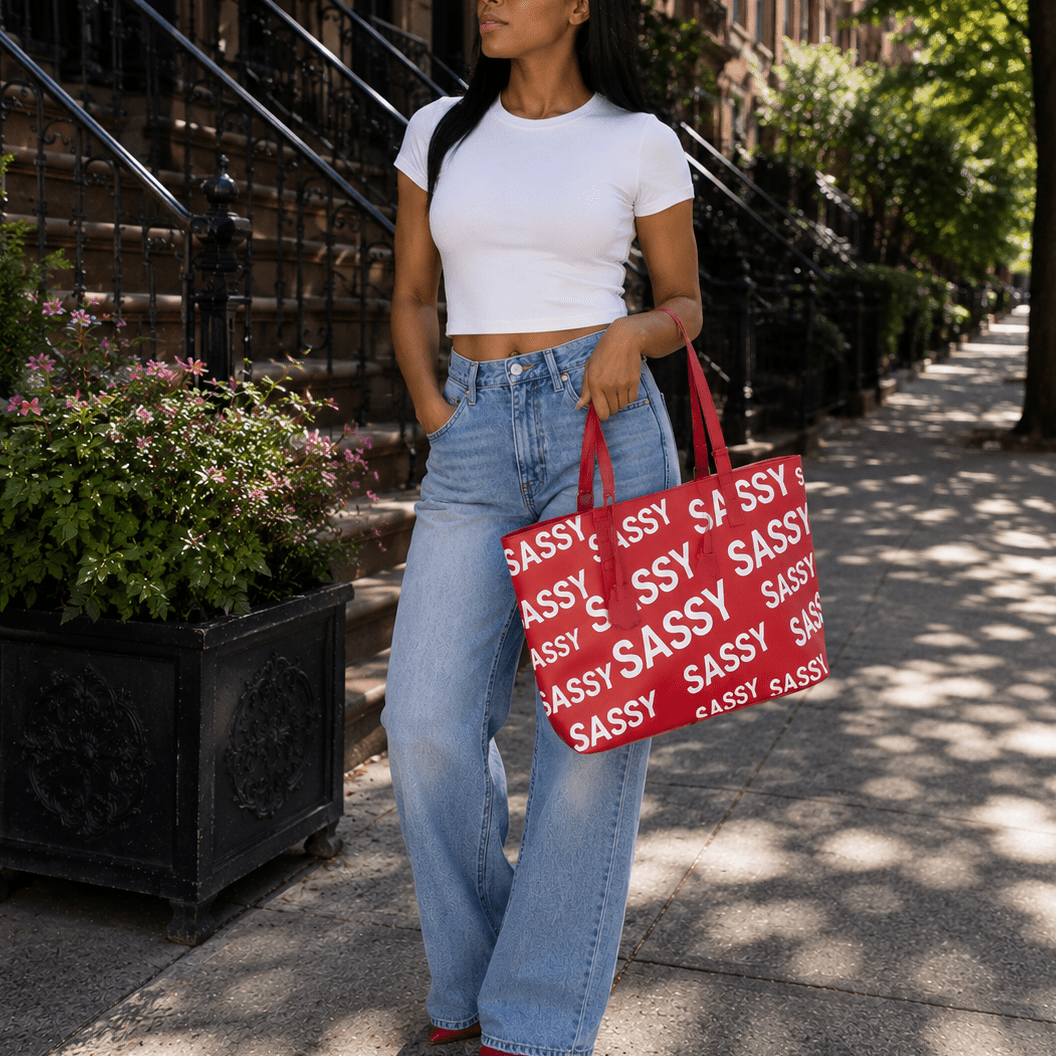 Sassy City Tote - Red/White,Handbags, Sassy Jones,