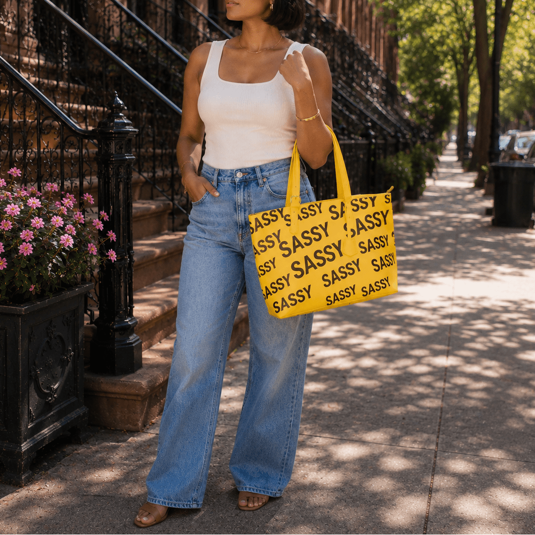 Sassy City Tote - Yellow/Black,Handbags, Sassy Jones,
