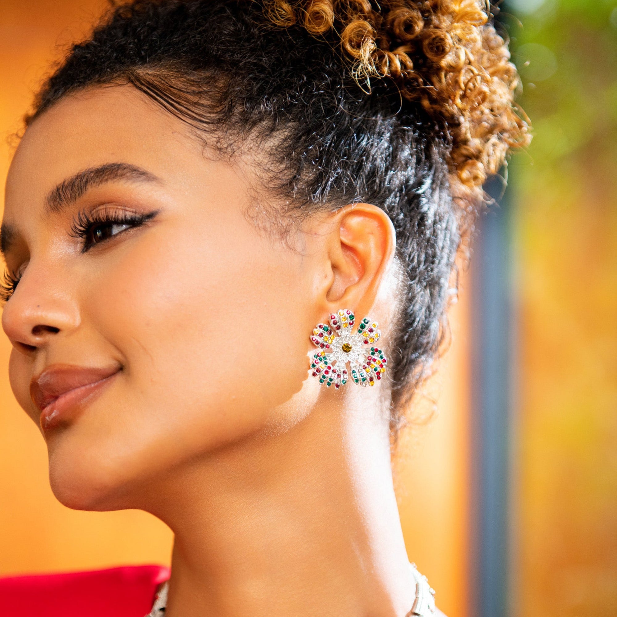 Savage Gardenia Studs - Platinum,Earrings, Sassy Jones,