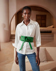 Yaya Leather Wrap Belt - Green,Belts, Sassy Jones,