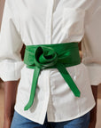 Yaya Leather Wrap Belt - Green,Belts, Sassy Jones,