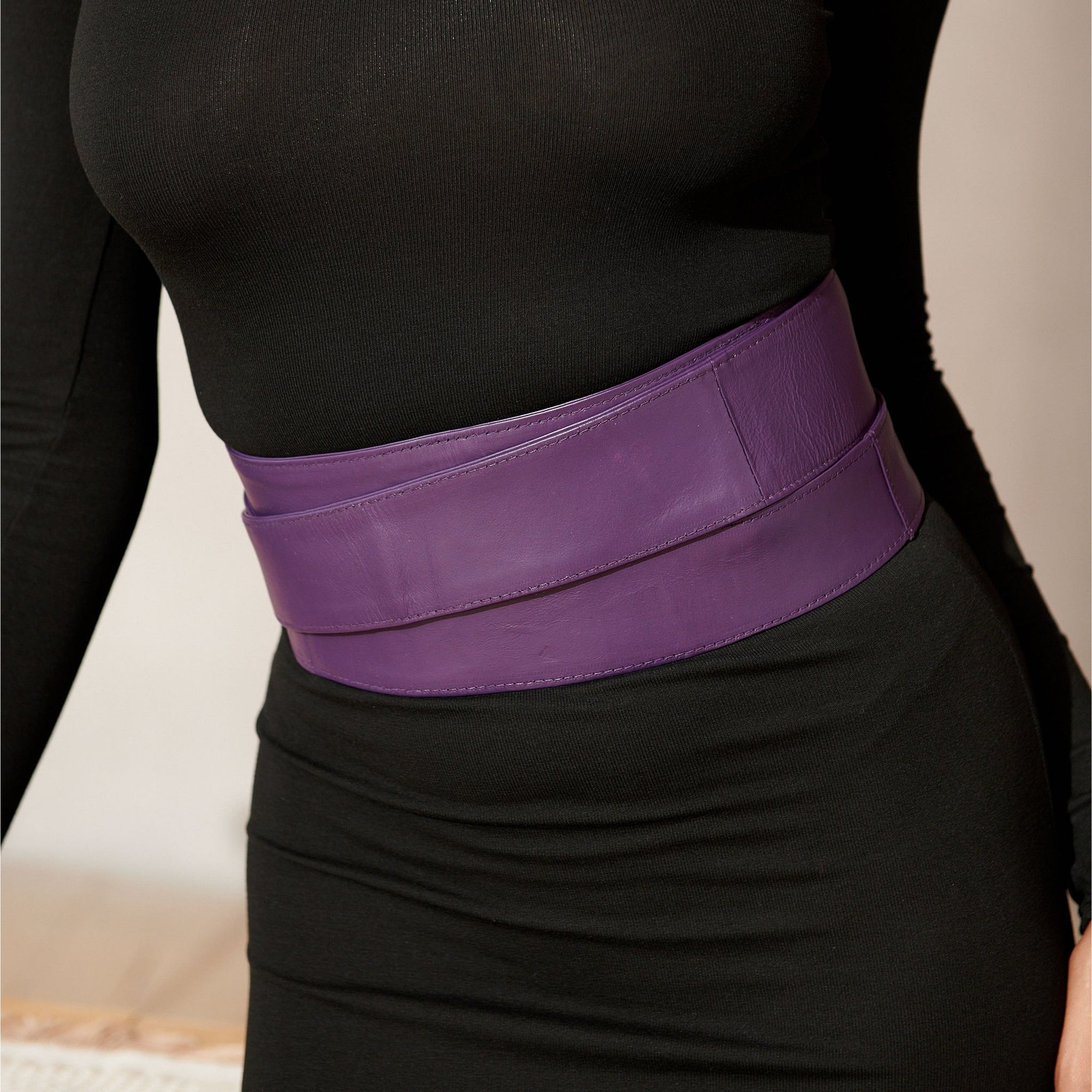 Yaya Leather Wrap Belt - Purple,Belts, Sassy Jones,