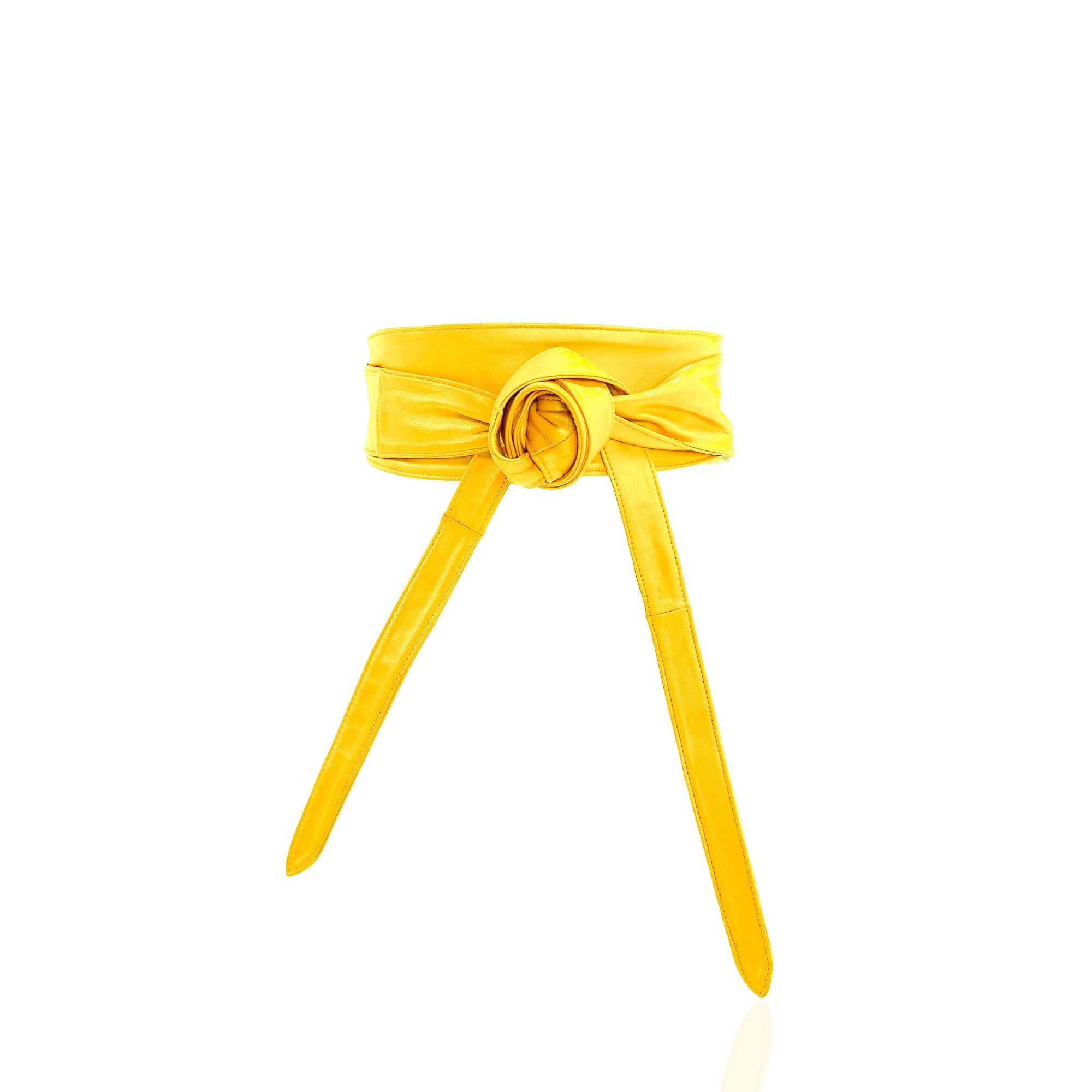 Yaya Leather Wrap Belt - Yellow,Belts, Sassy Jones,