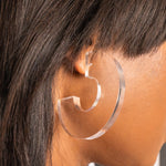 Sierra Hoops - Clear,Earrings, Sassy Jones,