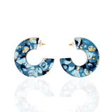 Sierra Hoops - Navy Marble,Earrings, Sassy Jones,