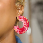 Sierra Hoops - Pink/Purple,Earrings, Sassy Jones,