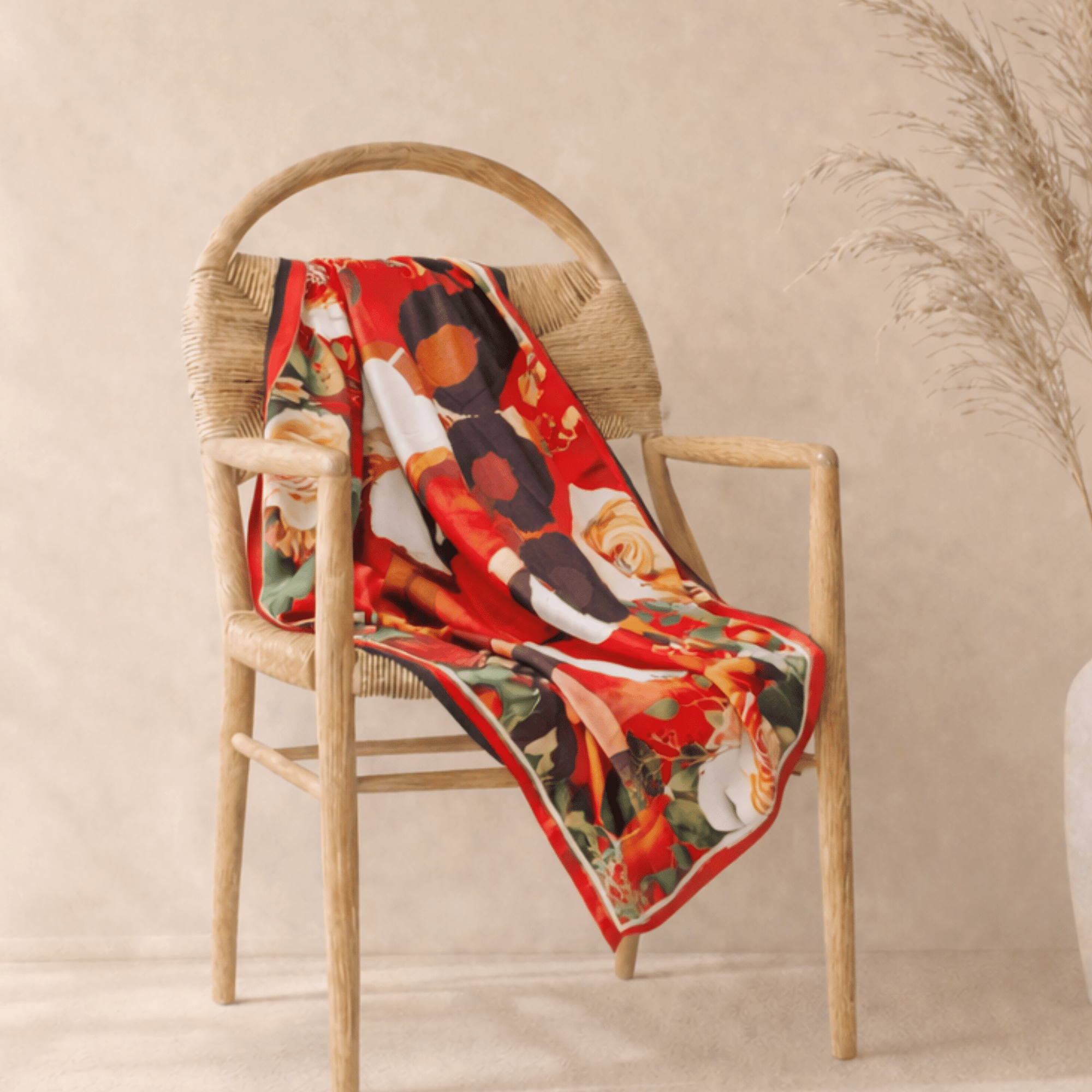 Sistership Luxe Scarf 33" x 33" - Crimson,Scarves, Sassy Jones,