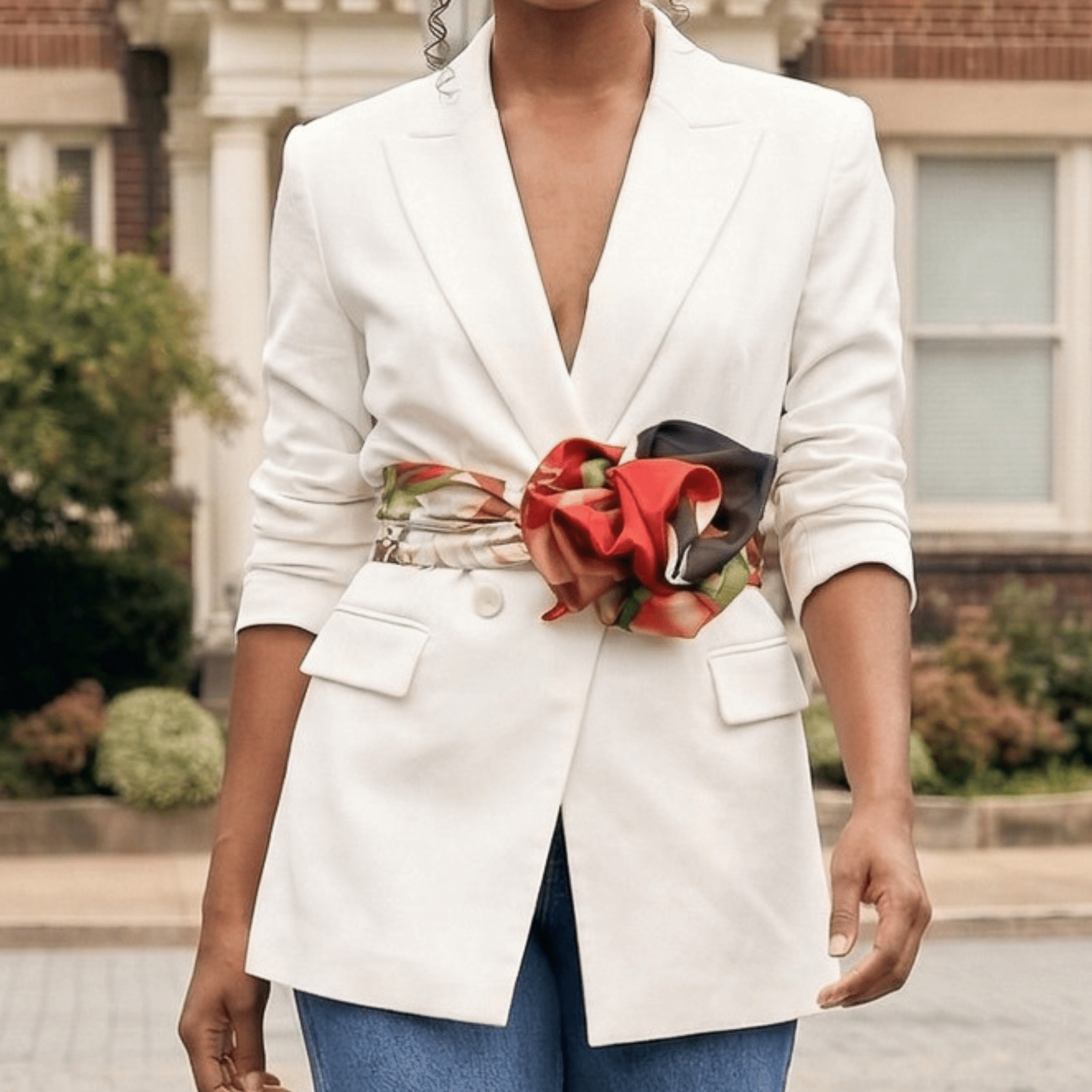 Sistership Luxe Scarf 33" x 33" - Crimson,Scarves, Sassy Jones,