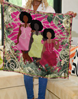 Sistership Luxe Scarf 33" x 33" - Pink/Green,Scarves, Sassy Jones,
