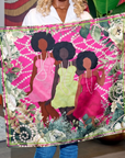 Sistership Luxe Scarf 33" x 33" - Pink/Green,Scarves, Sassy Jones,