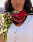 Sistership Luxe Scarf 33" x 33" - Pink/Green,Scarves, Sassy Jones,