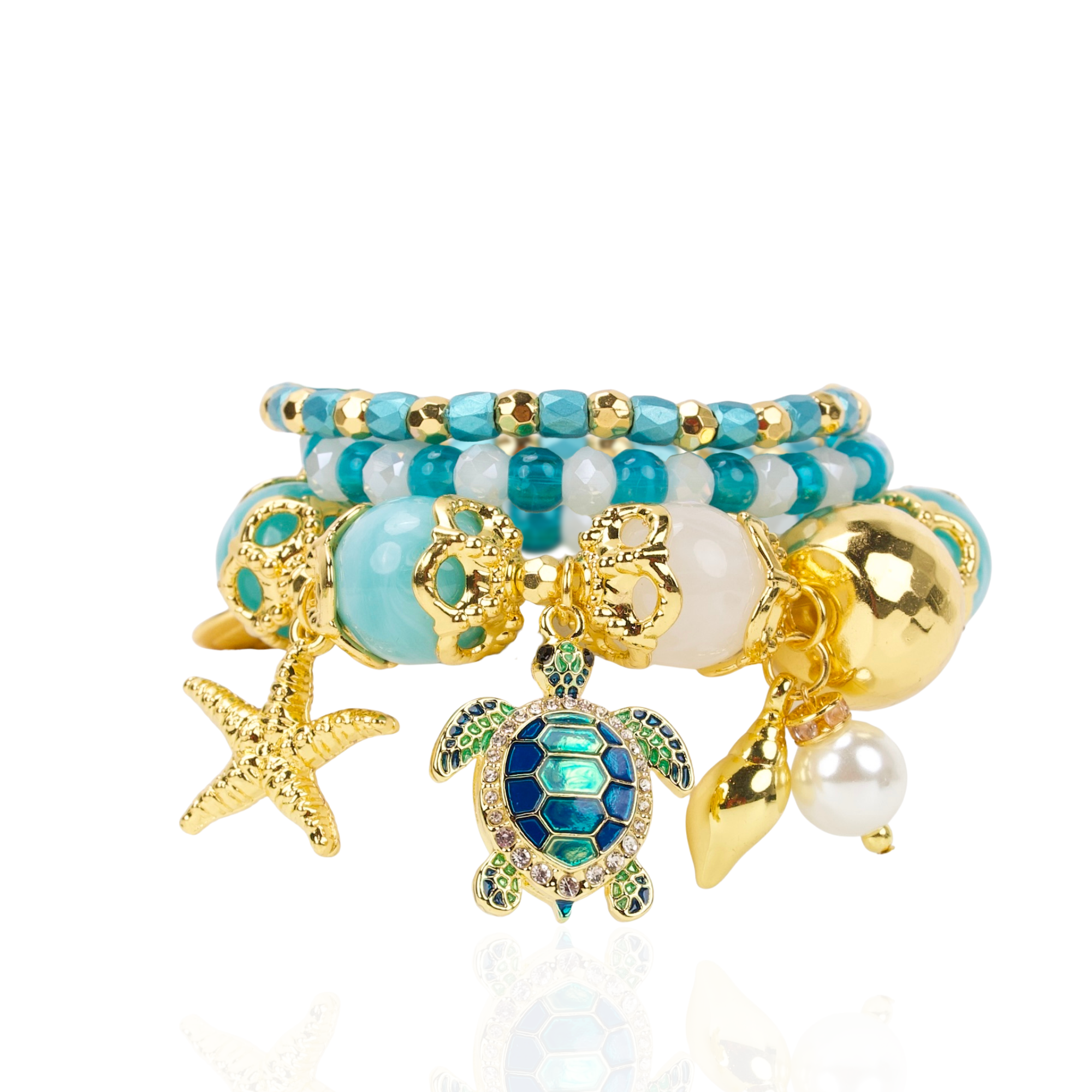 Soleia Sea Turtle 3pc Chunky Stack,Bracelets, Sassy Jones,