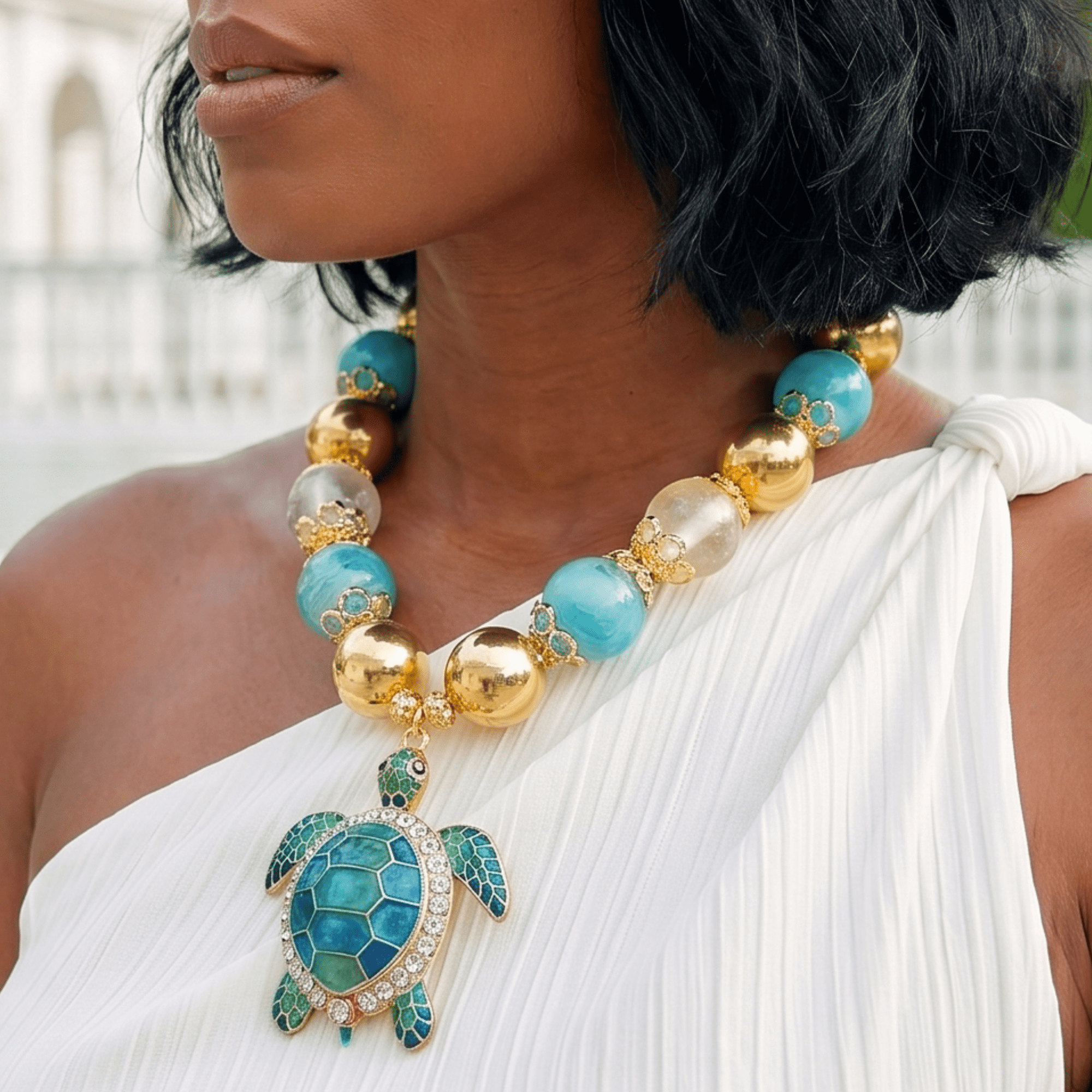 Soleia Sea Turtle Chunky Chain,Necklaces, Sassy Jones,