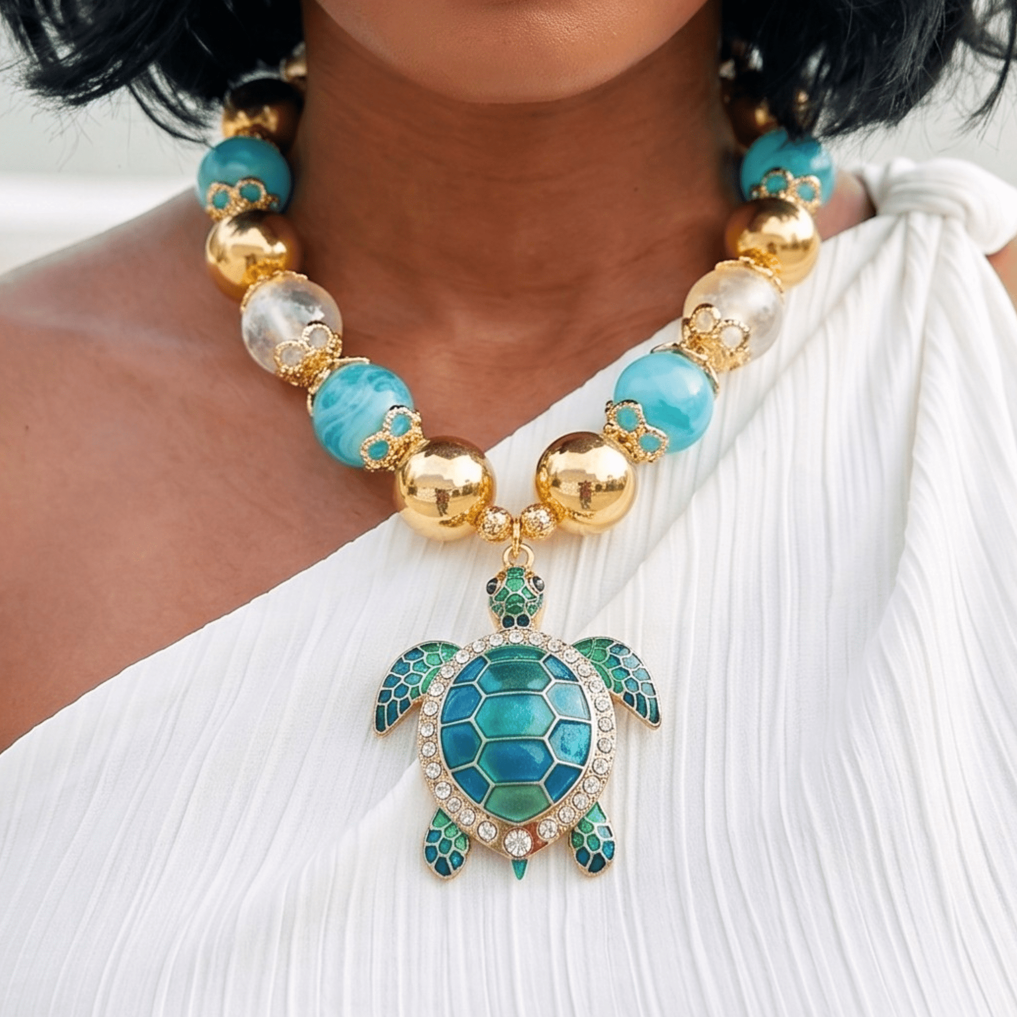 Soleia Sea Turtle Chunky Chain,Necklaces, Sassy Jones,