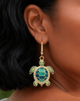 Soleia Sea Turtle Dangles,Earrings, Sassy Jones,