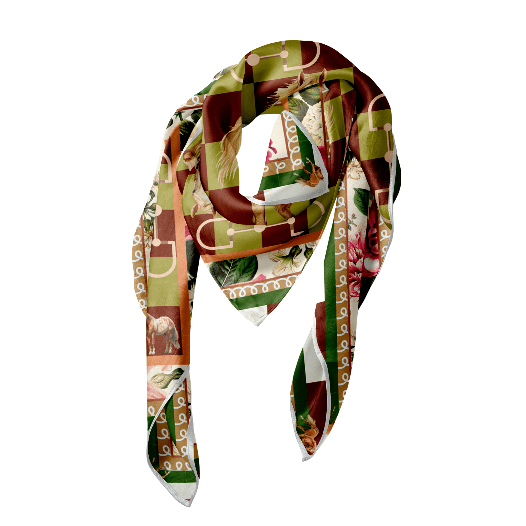 Sugarfoot Luxe Scarf - Burgundy/Olive,Scarves, Sassy Jones,