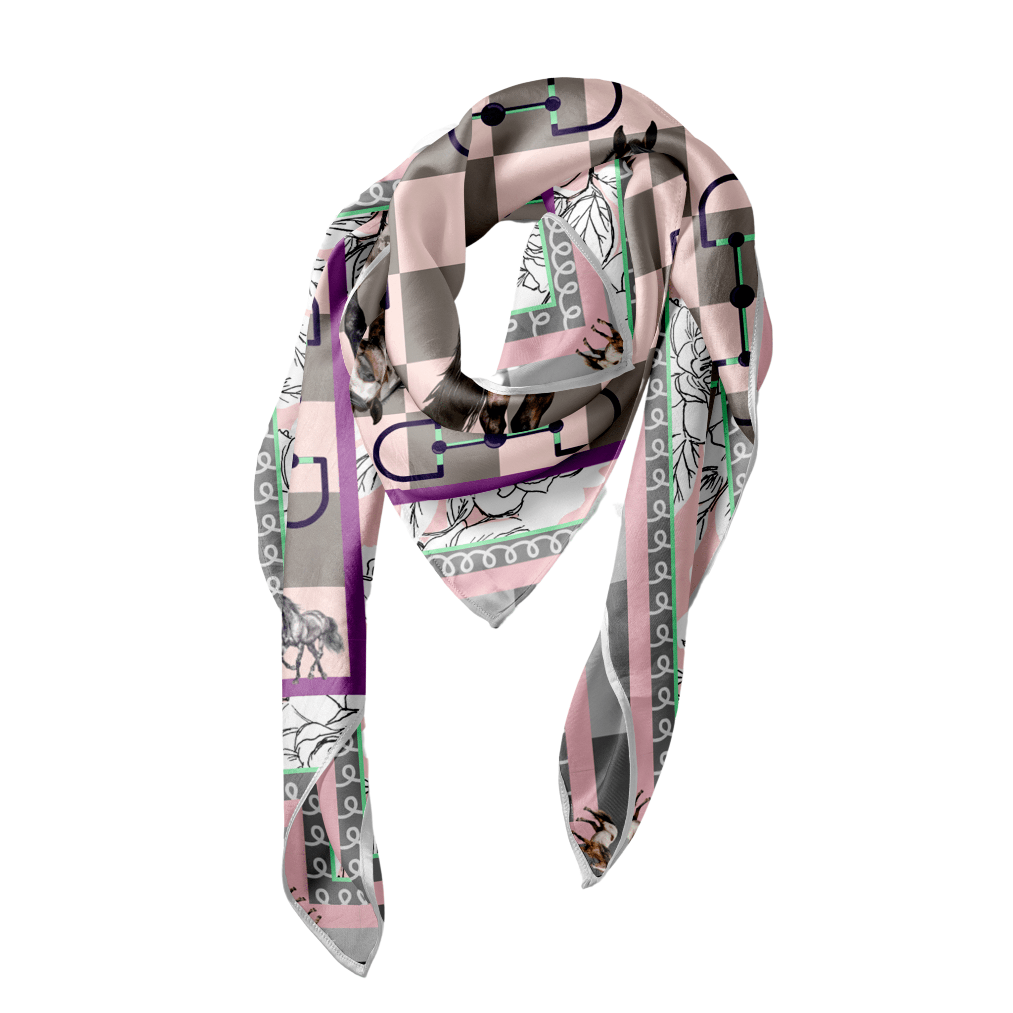 Sugarfoot Luxe Scarf - Heather Gray/Baby Pink,Scarves, Sassy Jones,