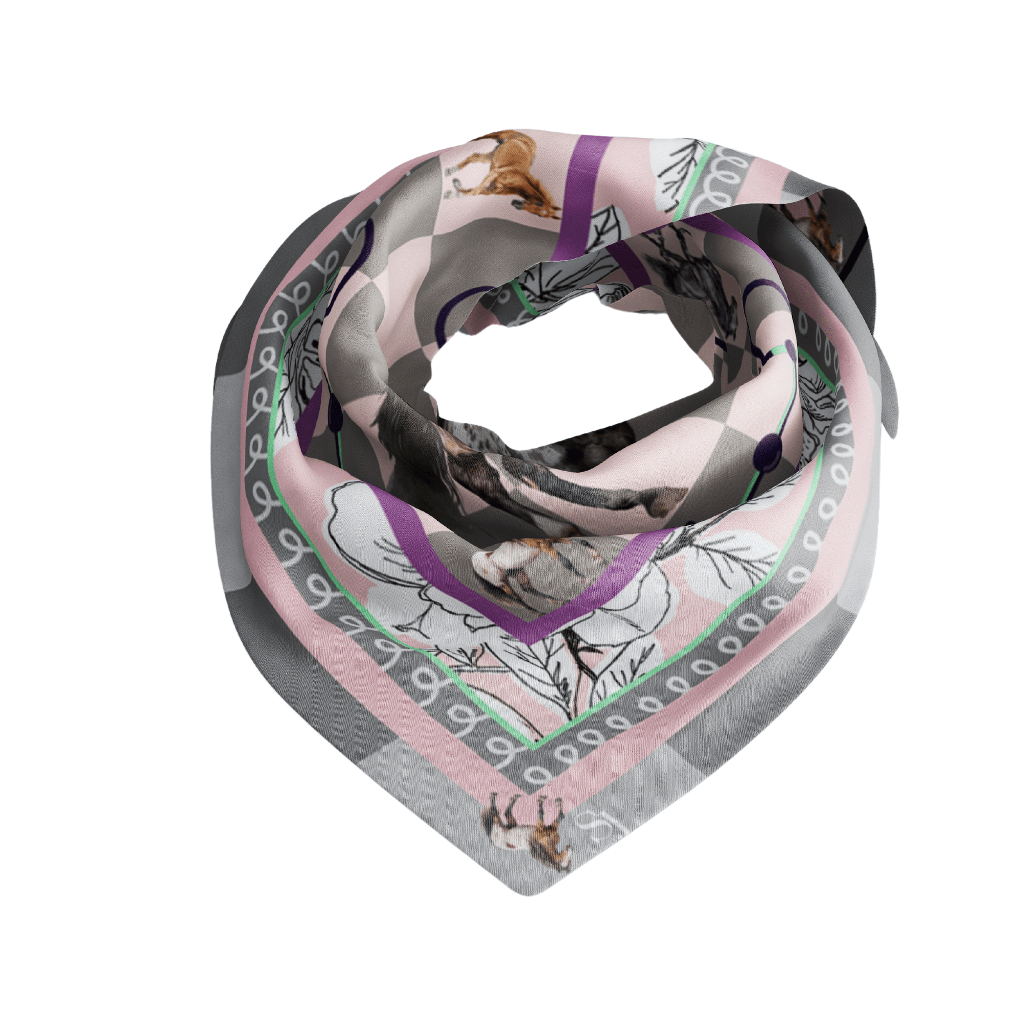 Sugarfoot Luxe Scarf - Heather Gray/Baby Pink,Scarves, Sassy Jones,