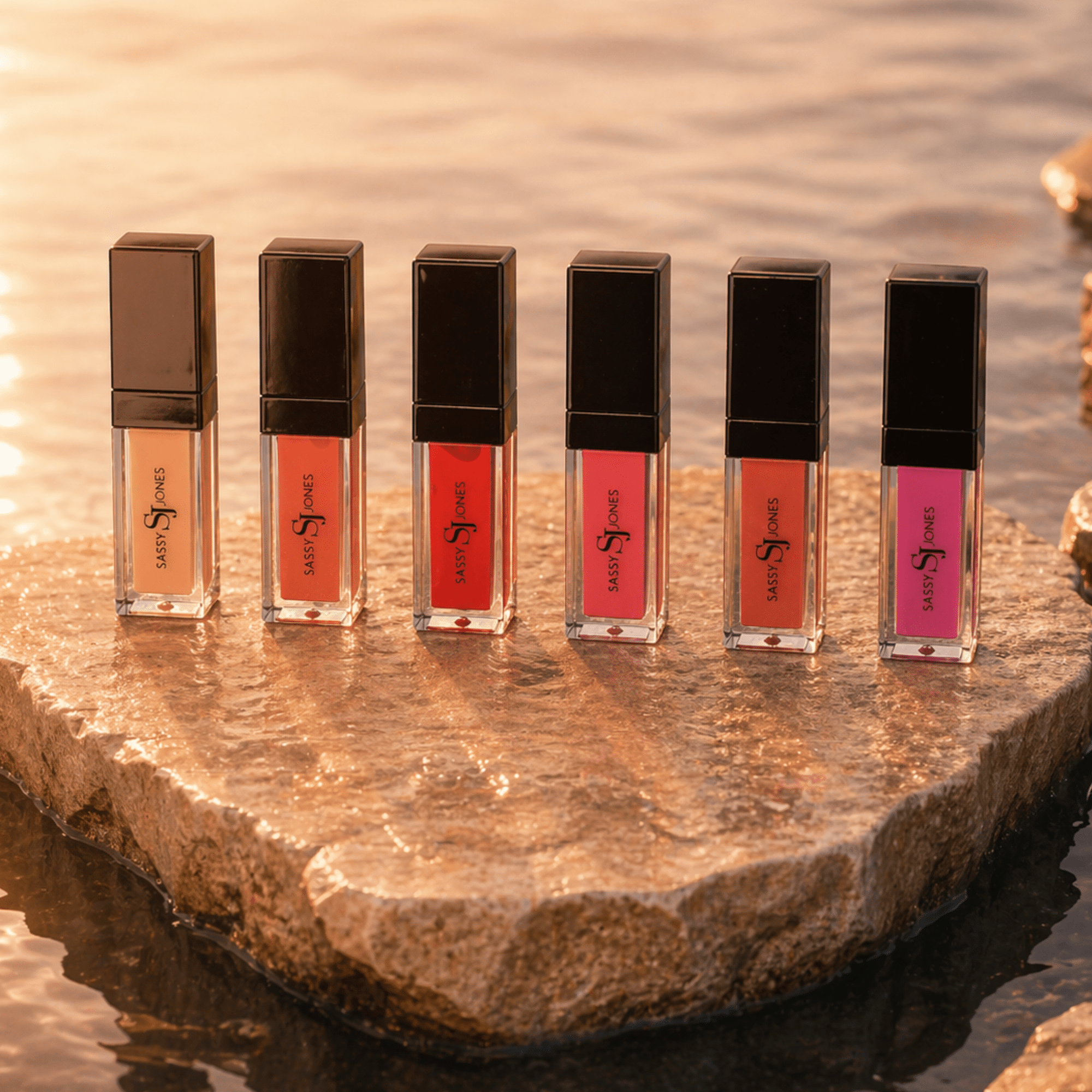 Sunkissed Smooches High Shine 6pc Travel Gloss Gift Set,Beauty, Sassy Jones,
