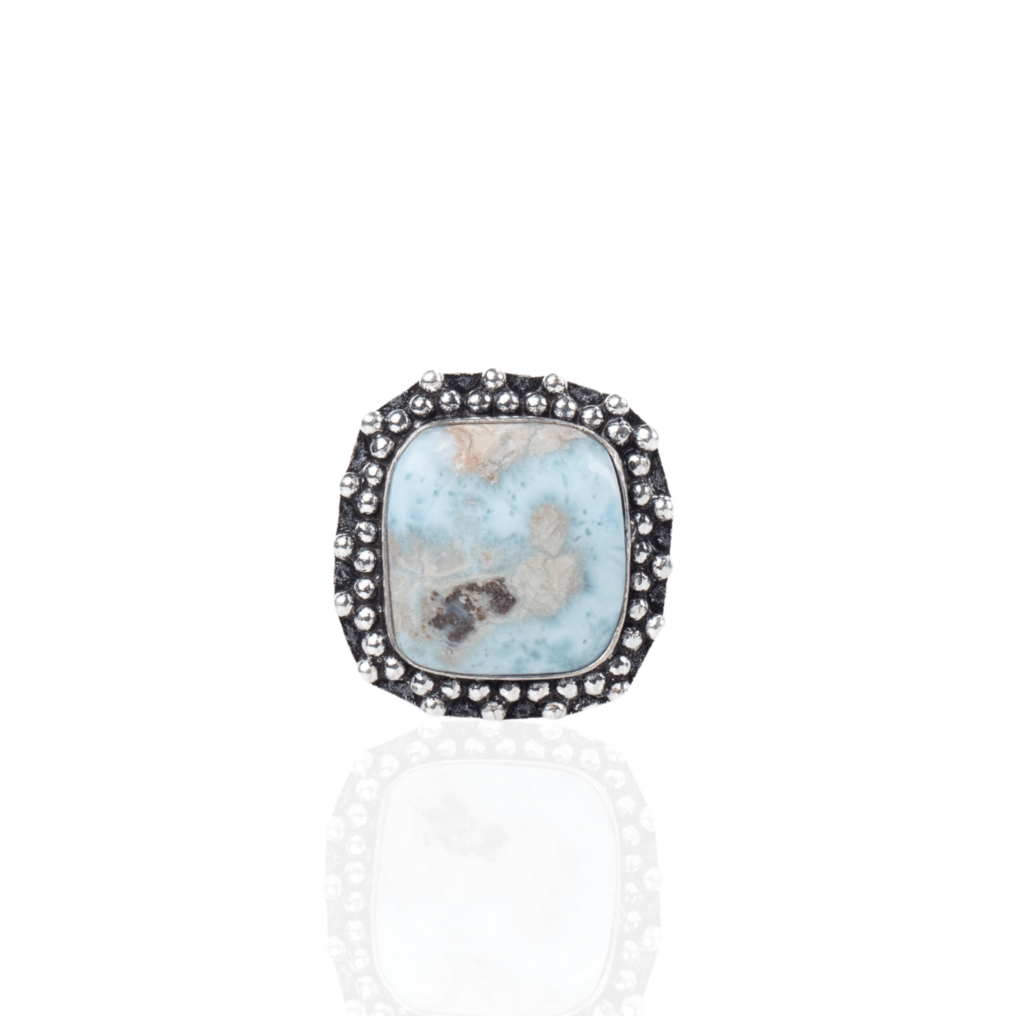 Tempest Larimar Square Adjustable Ring,Rings, Sassy Jones,