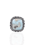 Tempest Larimar Square Adjustable Ring,Rings, Sassy Jones,