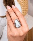 Tempest Larimar Teardrop Adjustable Ring,Rings, Sassy Jones,